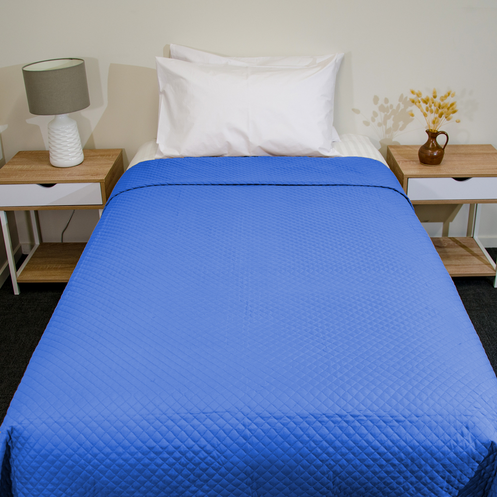 Bedspread Quilted Blue Single